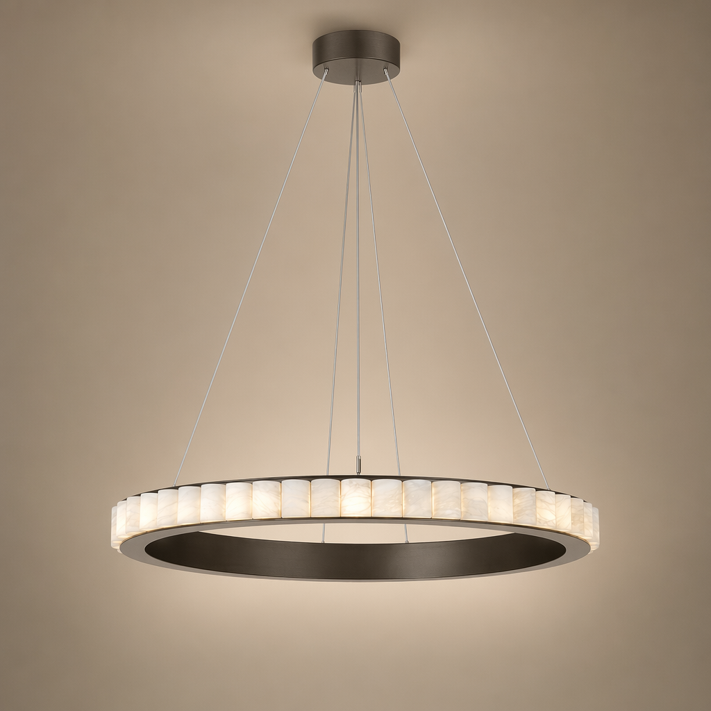 Modern Alabaster Ring LED Pendant Chandelier - 01 01-hero-product