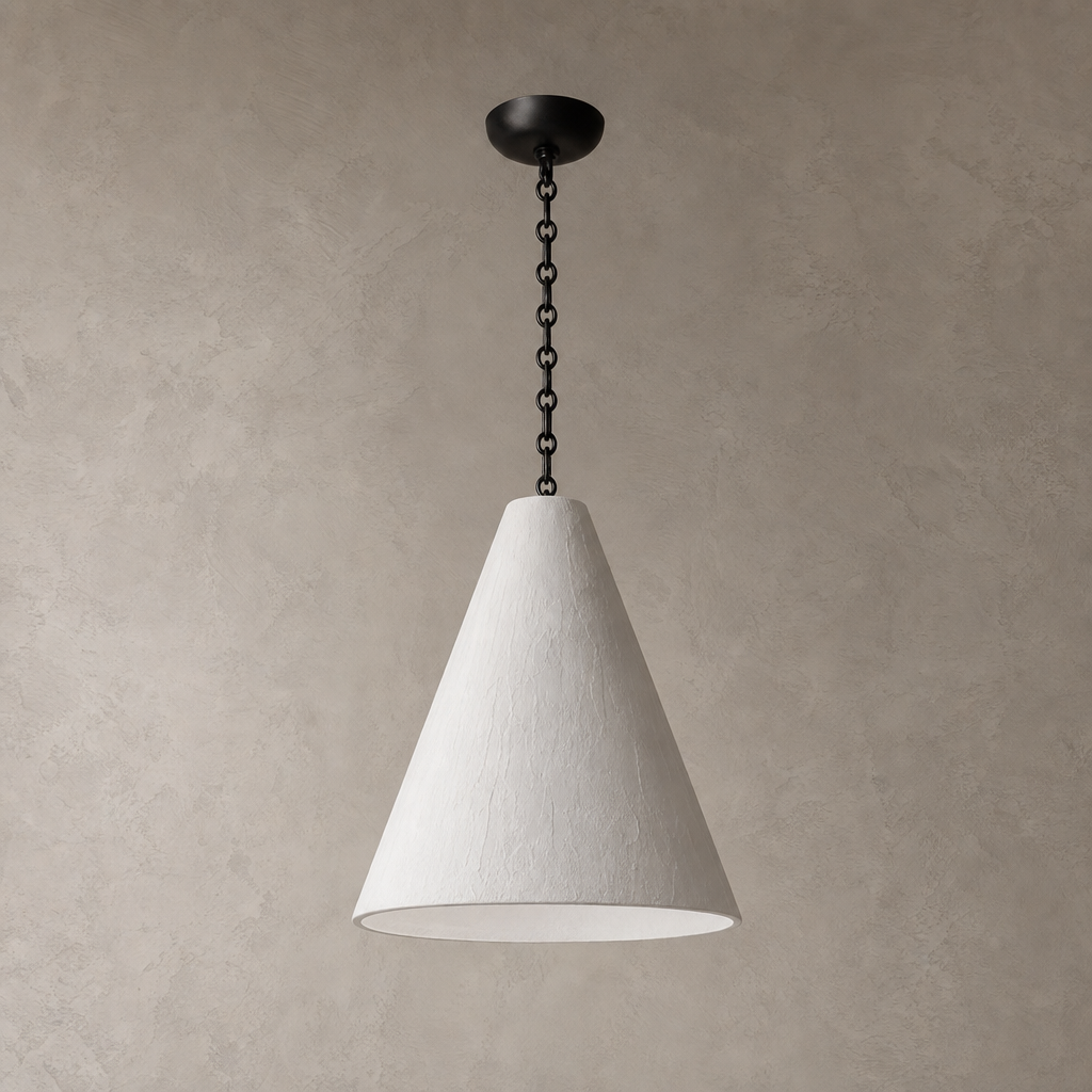 Hand-Textured Plaster Cone Pendant Light gallery 01 hero product