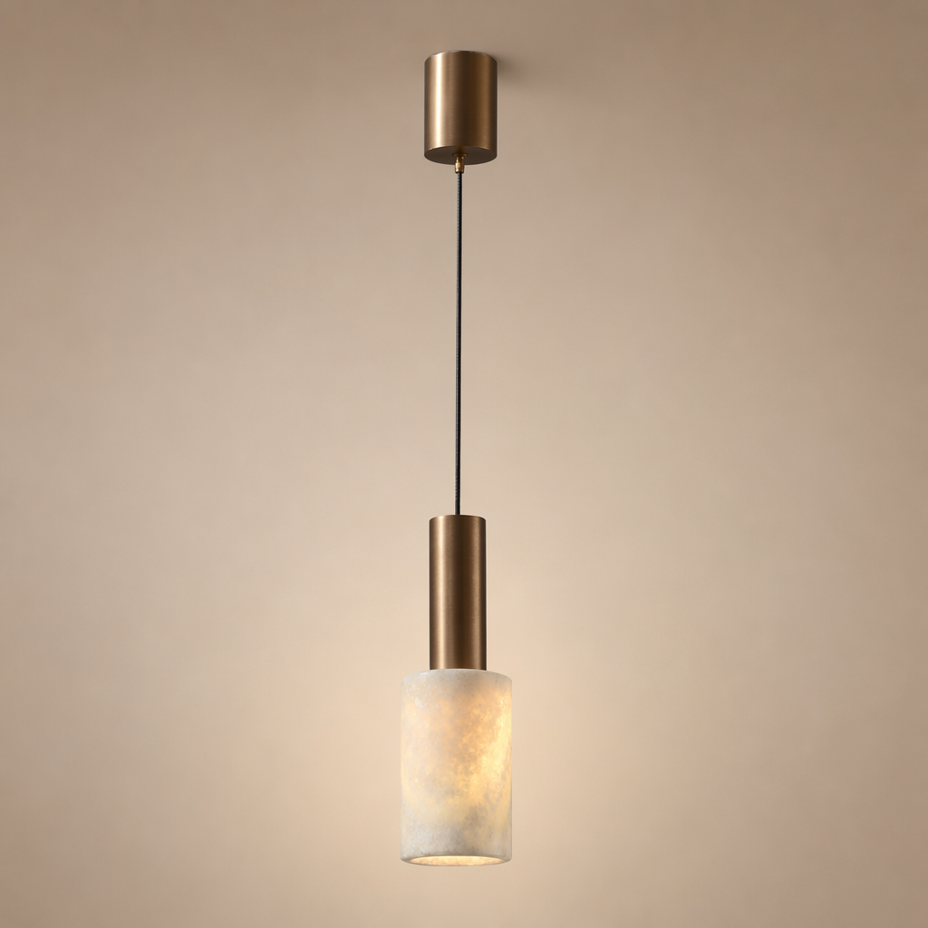 Modern Natural Stone Cylinder Pendant Light - generated main 01 01-hero-product