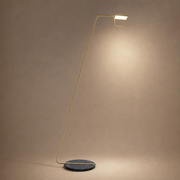 Antique Brass Marble LED Floor Lamp product view on a warm neutral background