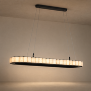 Modern Alabaster Linear Island Chandelier in Matte Black - 01 01-hero-product