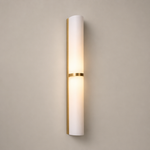 Modern Brushed Brass Milky Glass Wall Sconce - generated main 01 01-hero-product