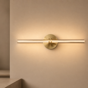 Modern Crystal Glass Linear Wall Sconce in Natural Brass - product image 01