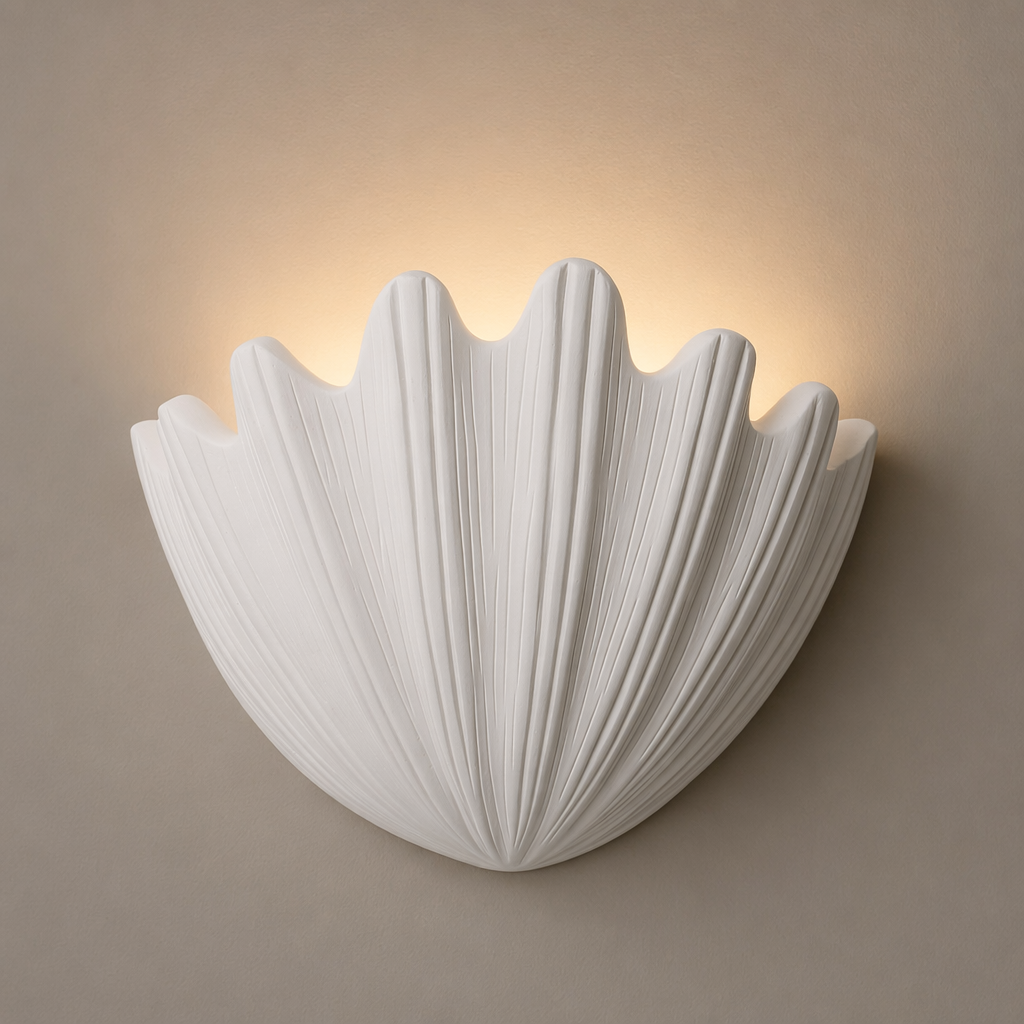 Modern Ribbed Shell Wall Sconce - 01 01-hero-product