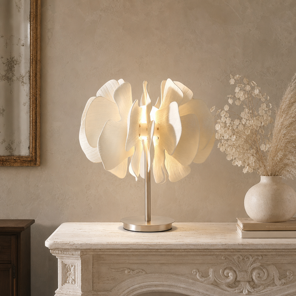 Sculptural Ceramic Petal Table Lamp hero product