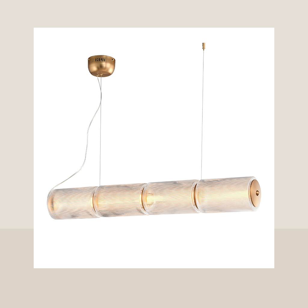 Modern Linear Multi-Head Pendant Light - 01 warm beige hero