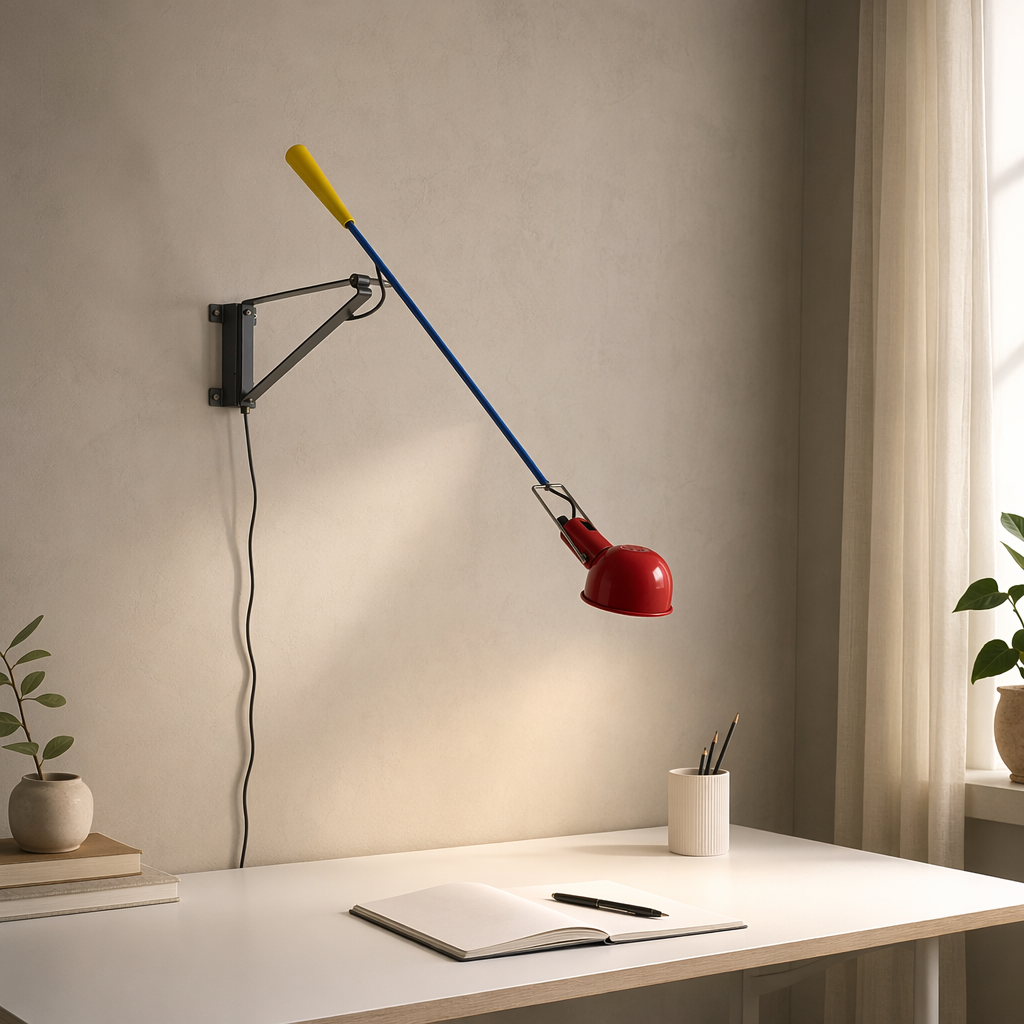 Colorful swing-arm wall lamp 7014 in red