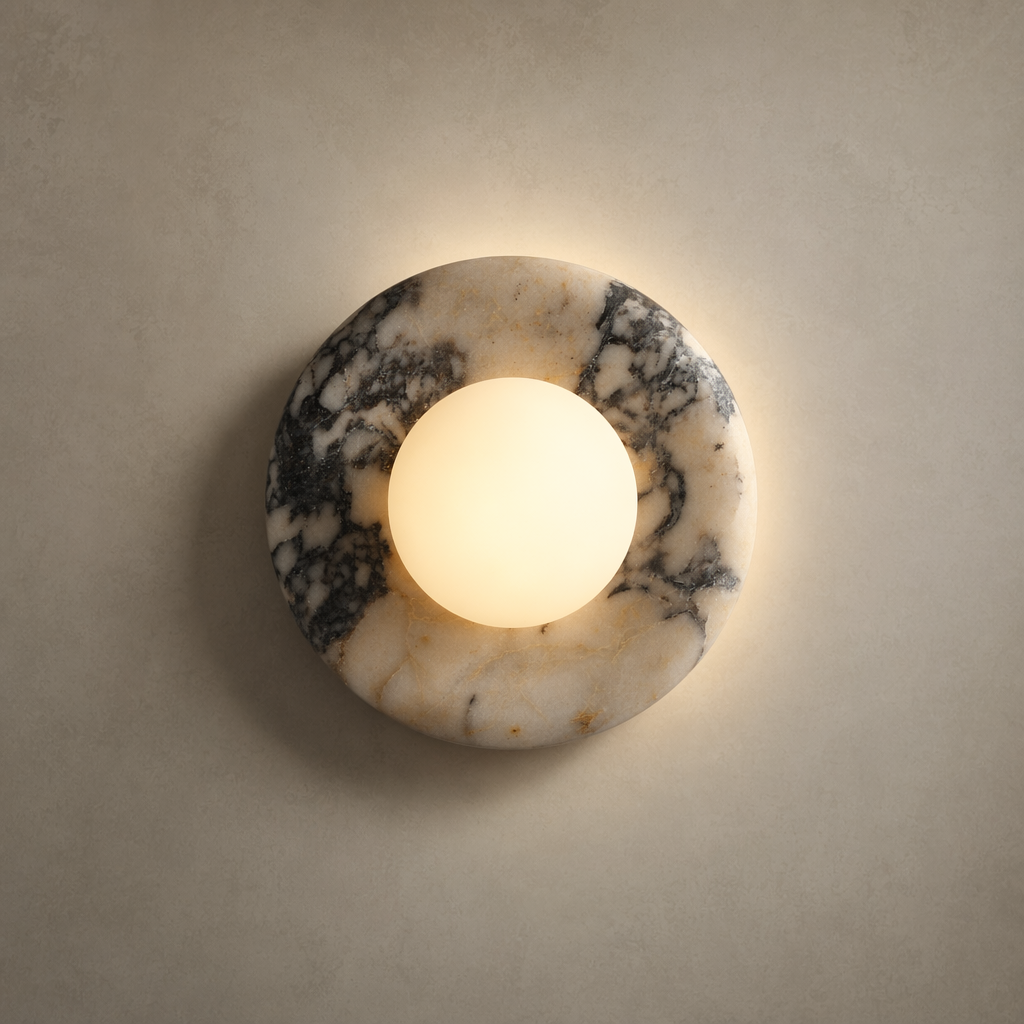 Modern Stone Ring Wall Sconce - 01 01-hero-product