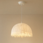 Modern Mulberry Silk Fringe Dome Pendant Light - 01 01-hero-product