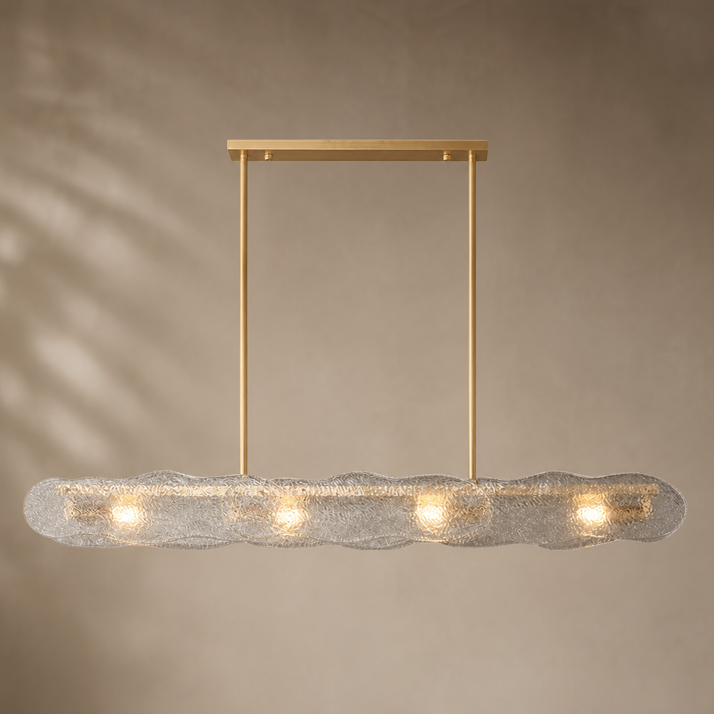 Modern Textured Glass Linear Island Chandelier - 01 01-hero-product