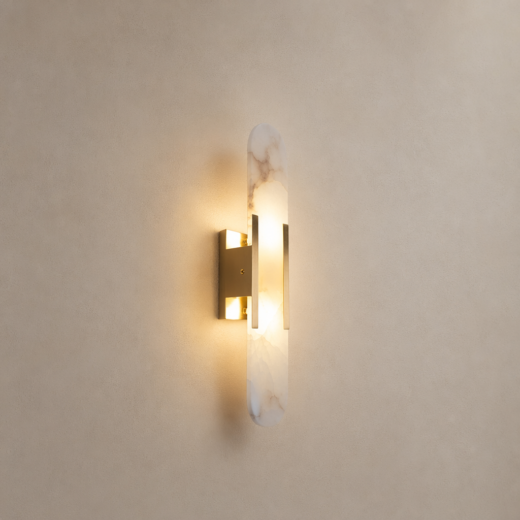 Modern Spanish Alabaster Capsule Wall Sconce - product image 01