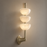 Modern Triple Stone Bowl Wall Sconce - 01 01-hero-product
