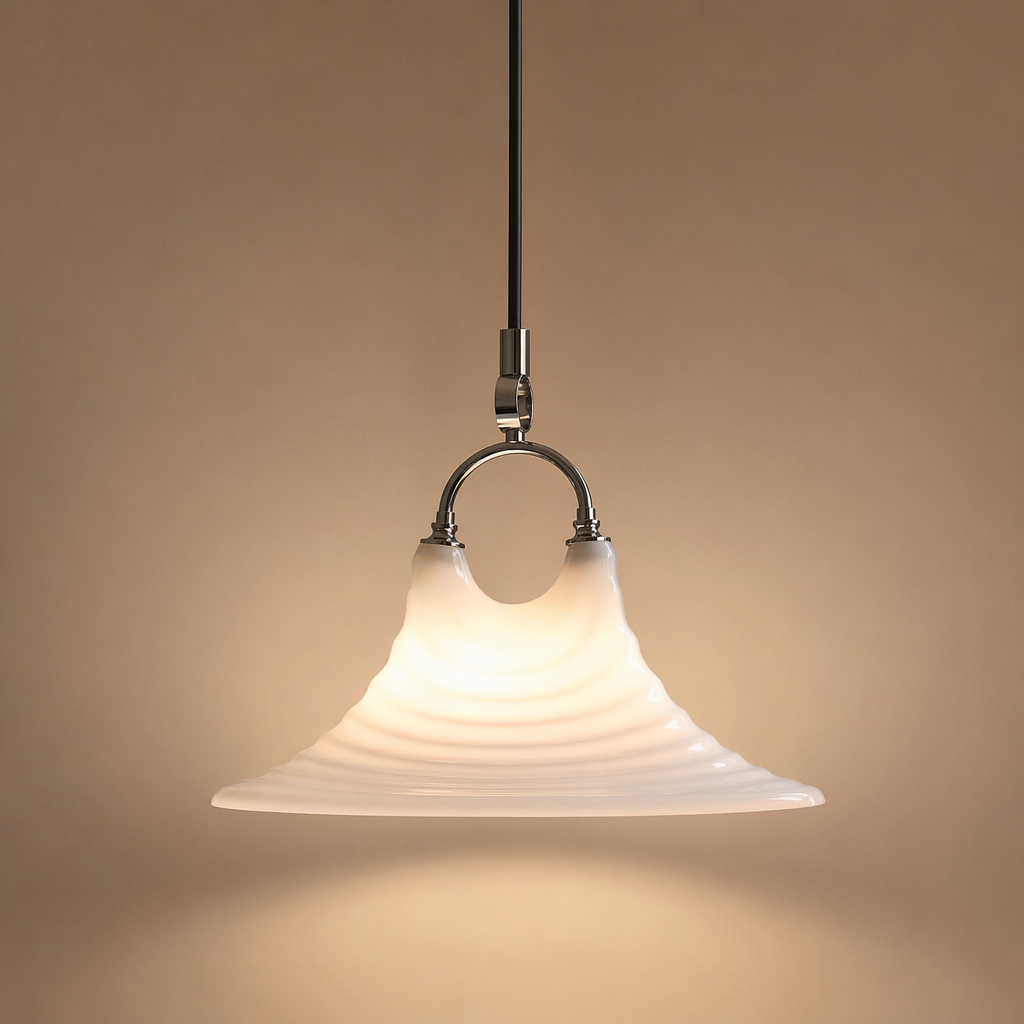Modern Pleated White Pendant Light - 01 01-hero-product