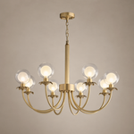 Modern Brass Glass Globe Chandelier - generated main 01 01-hero-product