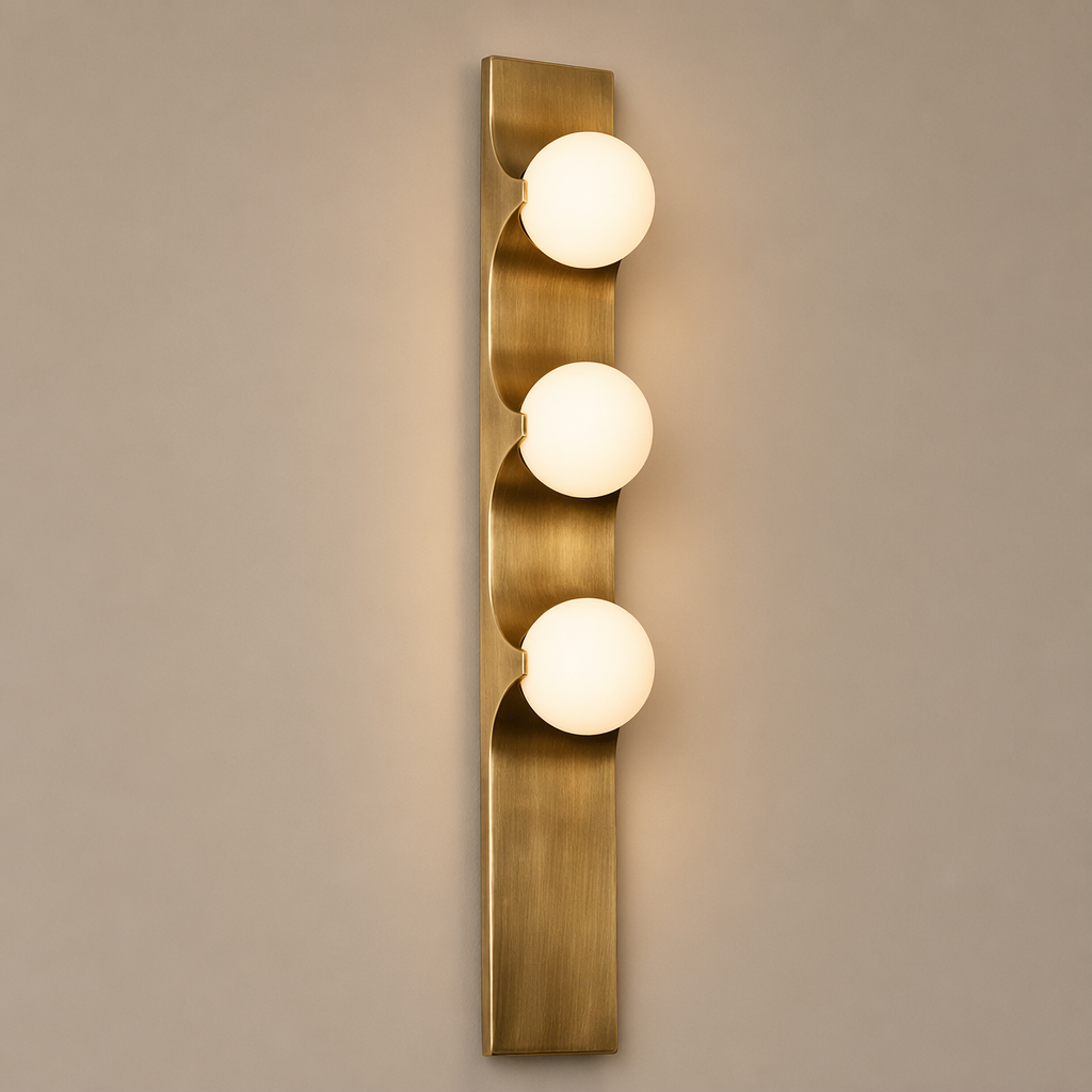 Modern Bronze Glass Globe Linear Wall Sconce - product image 01