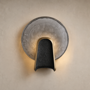 Modern Smoky Glass Round Wall Sconce - 01 01-hero-product