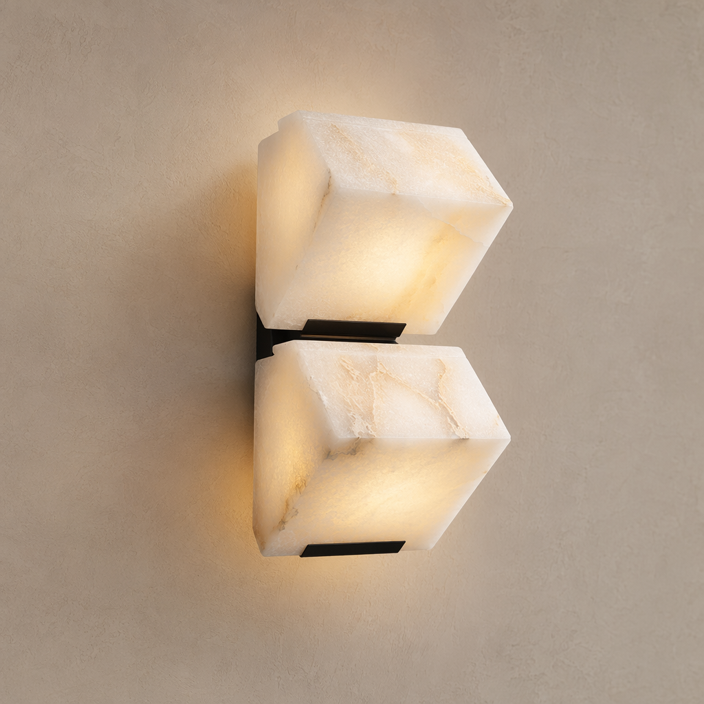 Modern Alabaster Geometric Wall Sconce - product image 01