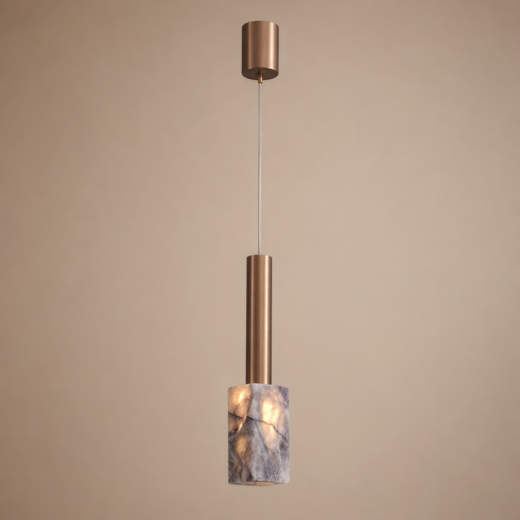 Modern Purple Crystal Cylinder Pendant Light - generated main 01 01-hero-product