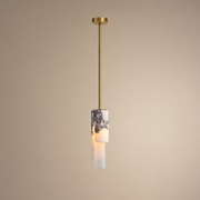 Modern Slim Stone Cylinder Pendant Light - 01 01-hero-product