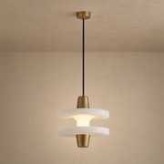 Modern Alabaster Disc Pendant Light - product image 01