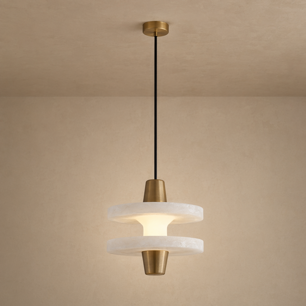 Modern Alabaster Disc Pendant Light - product image 01