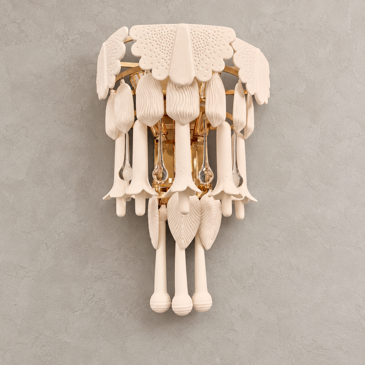 Muguetelle Ivory Ceramic Lily of the Valley Wall Sconce — clean product hero