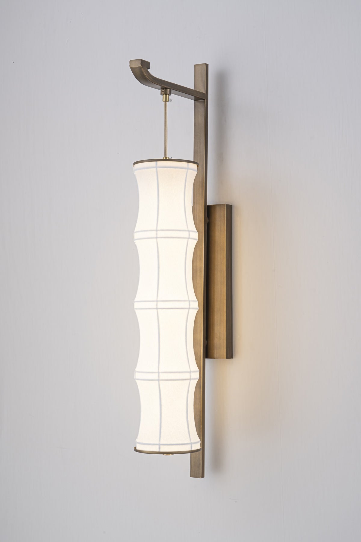 Modern Song-Inspired Mulberry Silk Wall Sconce in Antique Brass - 01 01-main-product