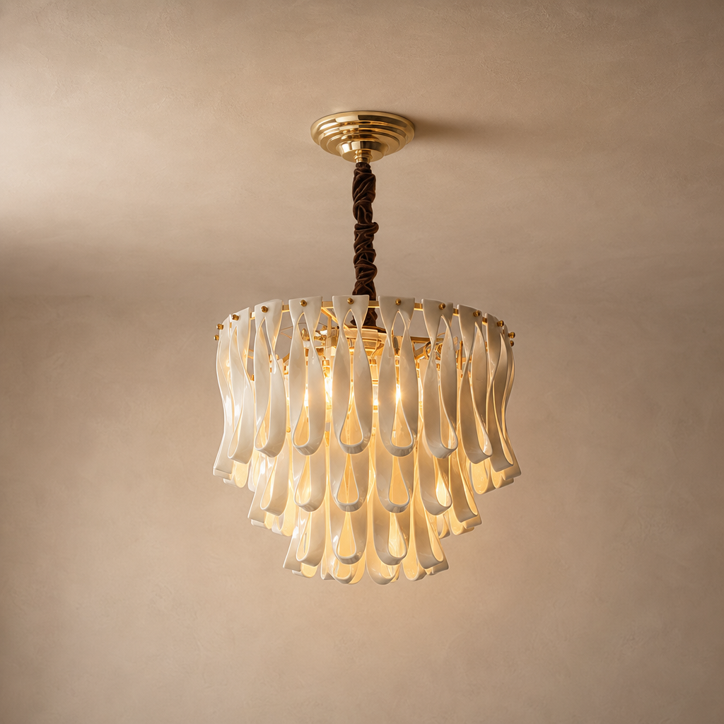 Ivory Ceramic Ribbon Mini Chandelier - 01 atlas clean hero