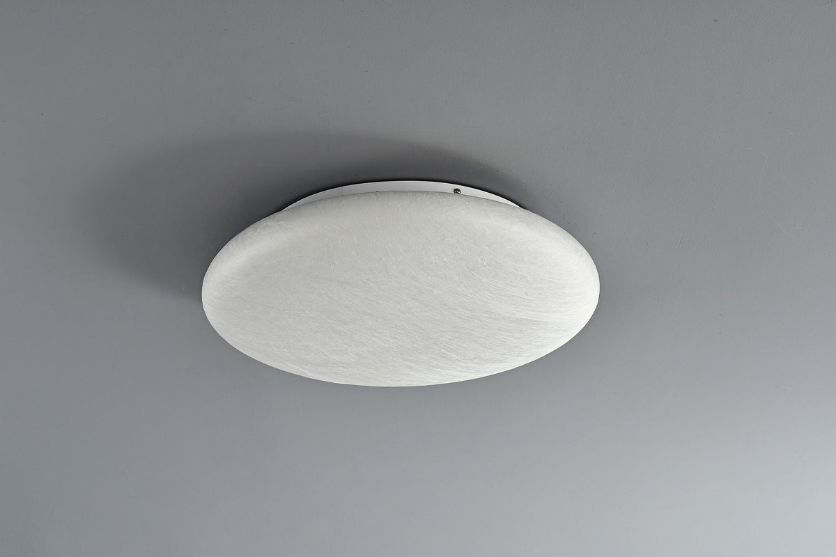 Modern Mulberry Silk Ceiling Light in White - 01 01-round-main-product