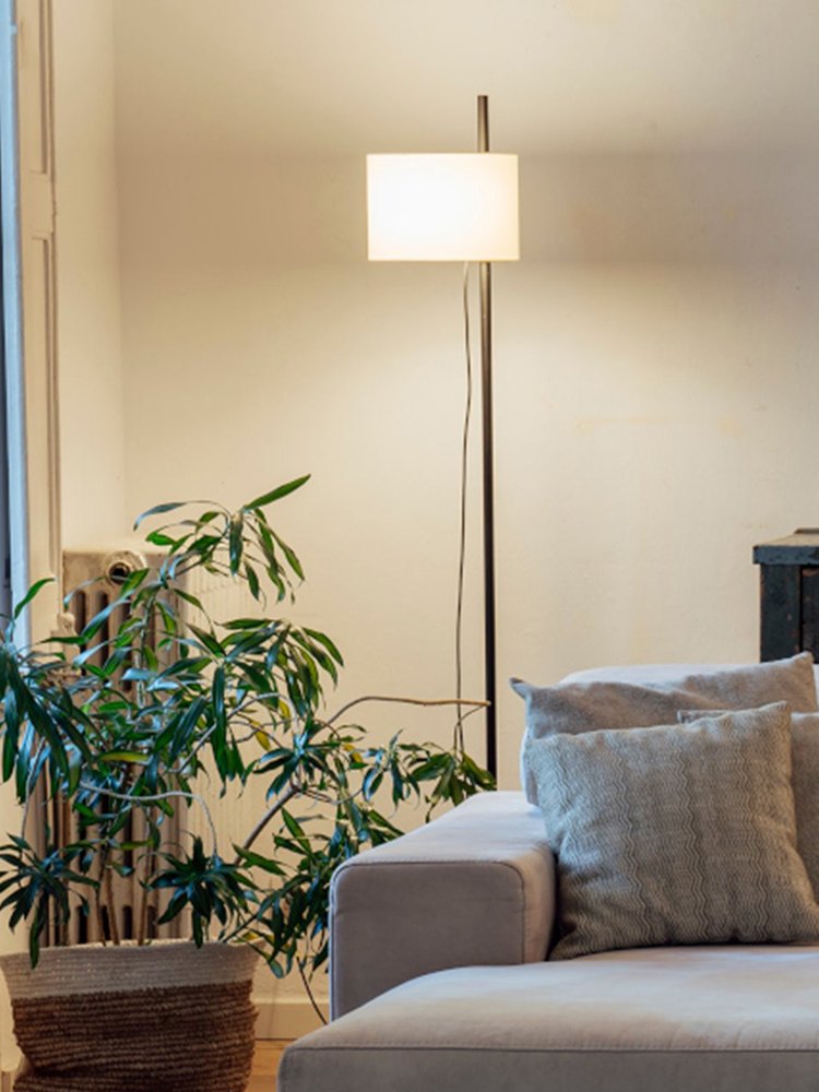Modern Fabric Shade Table and Floor Lamp - 01 01-scene-fabric-shade-floor-lamp-bedroom