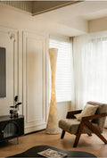 Handmade Mulberry Silk Hourglass Floor Lamp in White - 01 01-scene-mulberry-silk-hourglass-floor-lamp-living-room