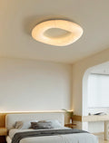 Modern Mulberry Silk Ring Ceiling Light in White - 01 01-scene-mulberry-silk-ring-ceiling-light-bedroom