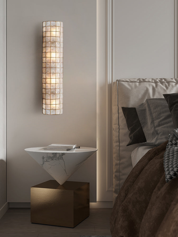 Modern Capiz Shell Mosaic Wall Sconce - 14 01-source-bedside
