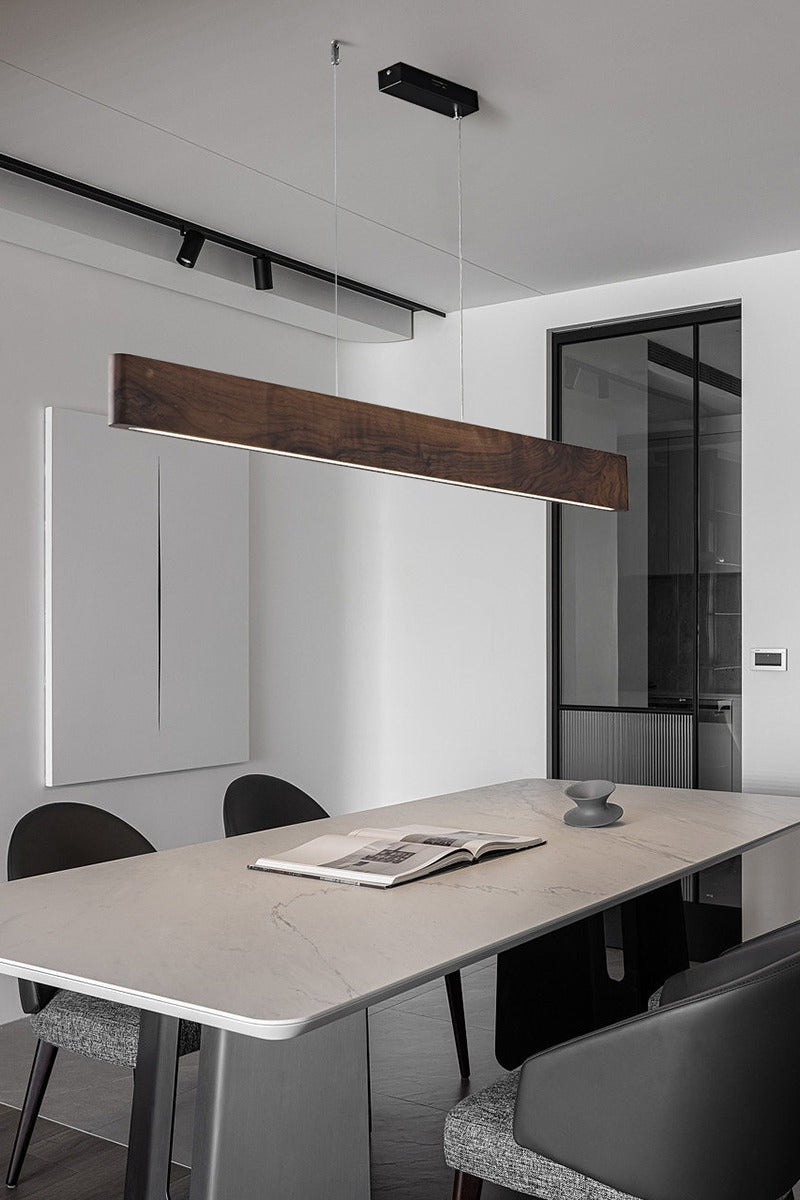 Modern Wood Linear LED Pendant Light - 12 01-source-dining-linear-pendant-scene