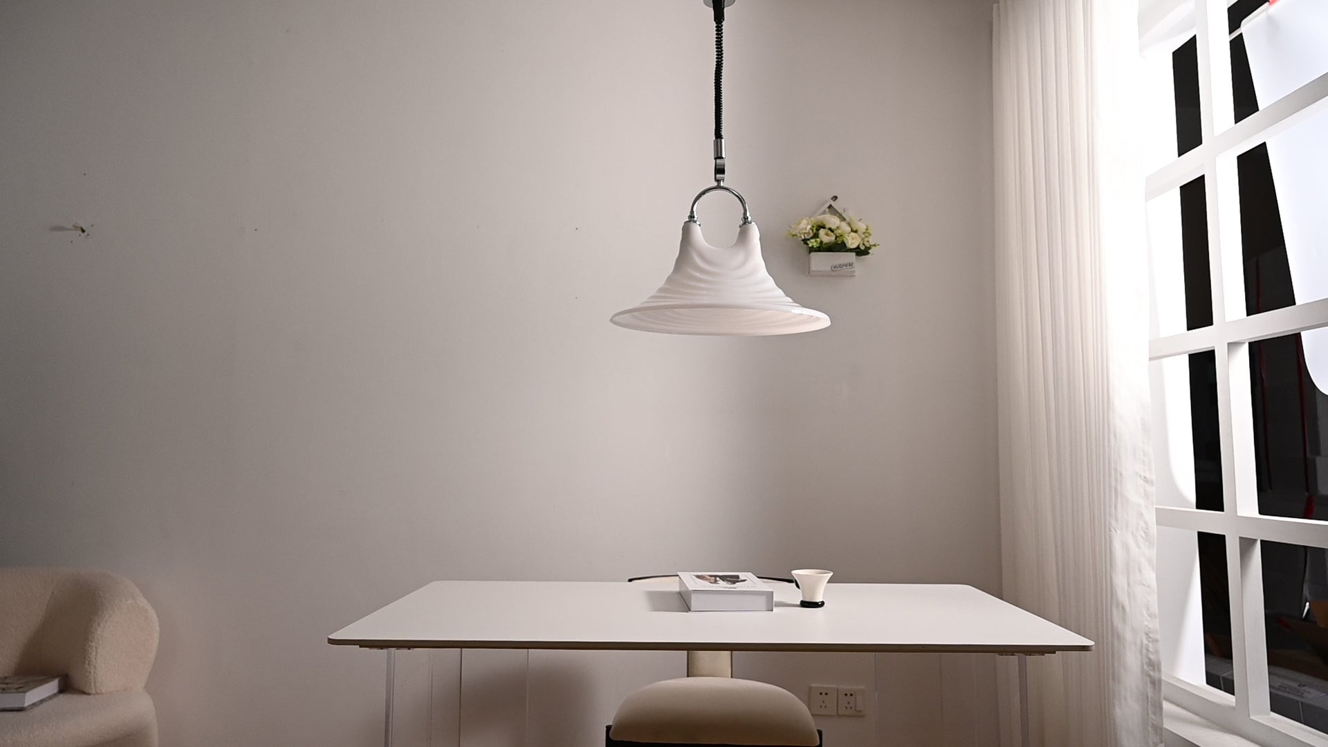 Modern Pleated White Pendant Light - 06 01-source-real-1