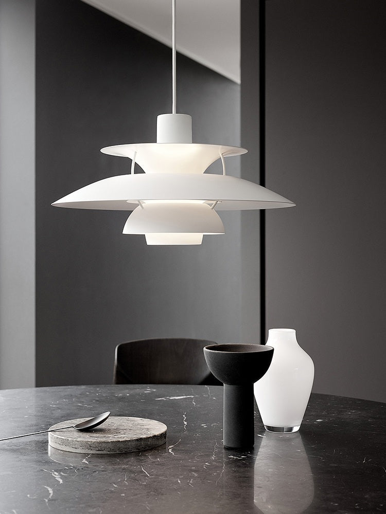 Colorful layered disc pendant light 7006 room scene 5