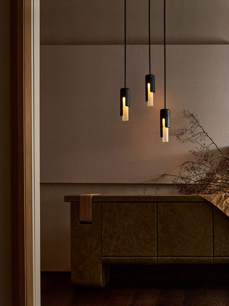 Modern Slim Stone Cylinder Pendant Light - 02 01-source-scene-1