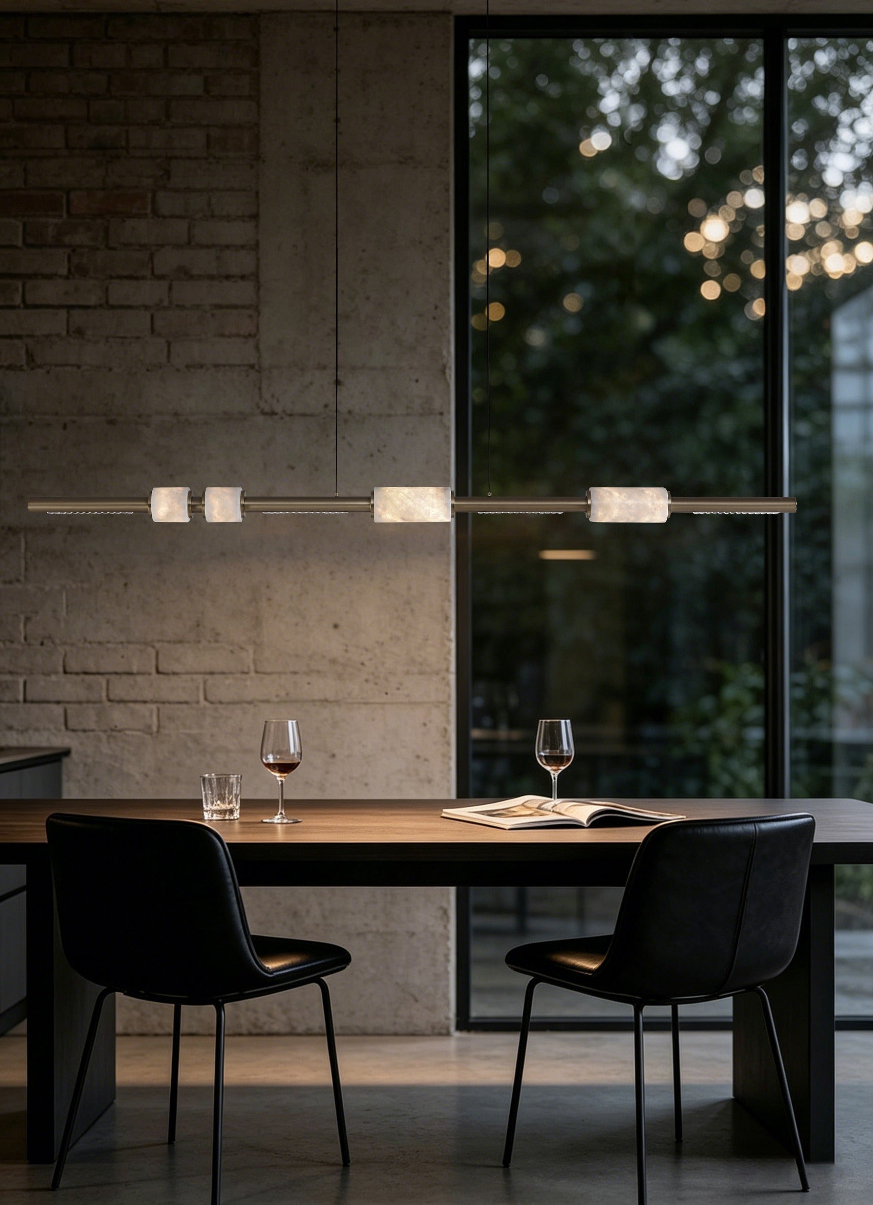 Modern Crystal Linear LED Island Chandelier - 12 01-source-scene-1
