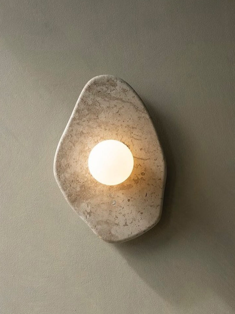 Modern Organic Stone Oval Wall Sconce - 02 01-source-scene-1