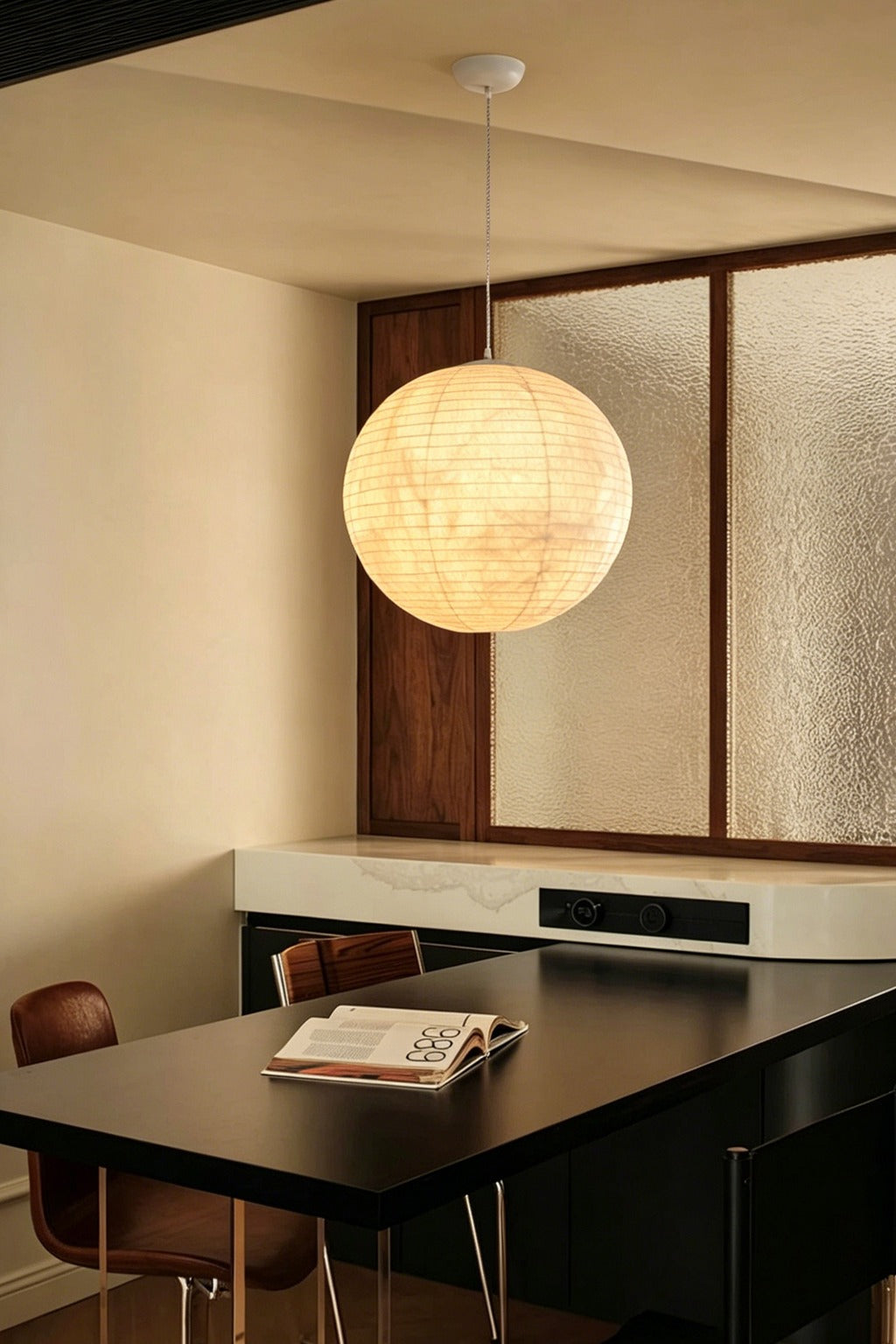 Modern Silk Globe Pendant Light - 02 01-source-scene-1