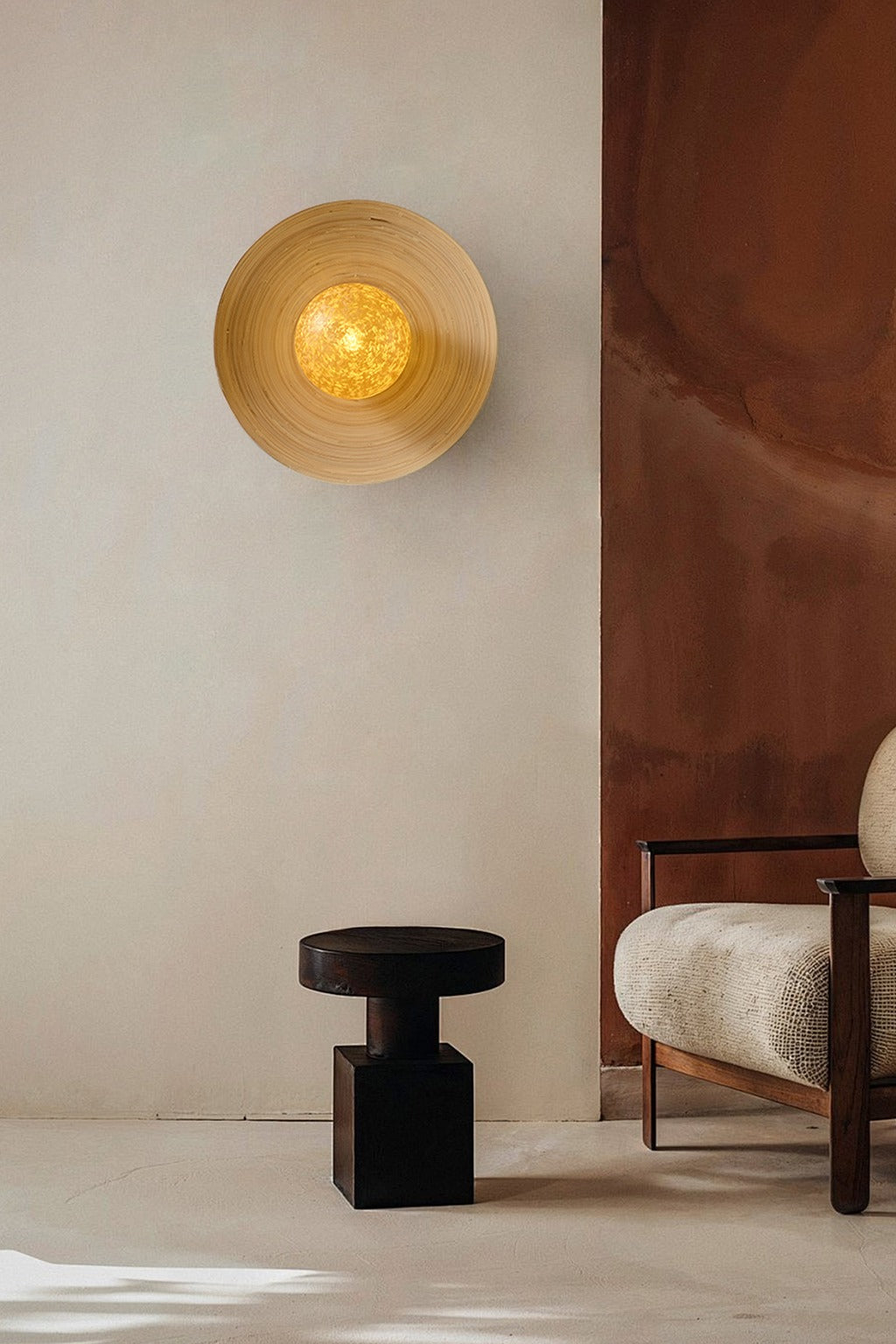 Modern Ice Texture Disc Wall Sconce - 02 01-source-scene-1