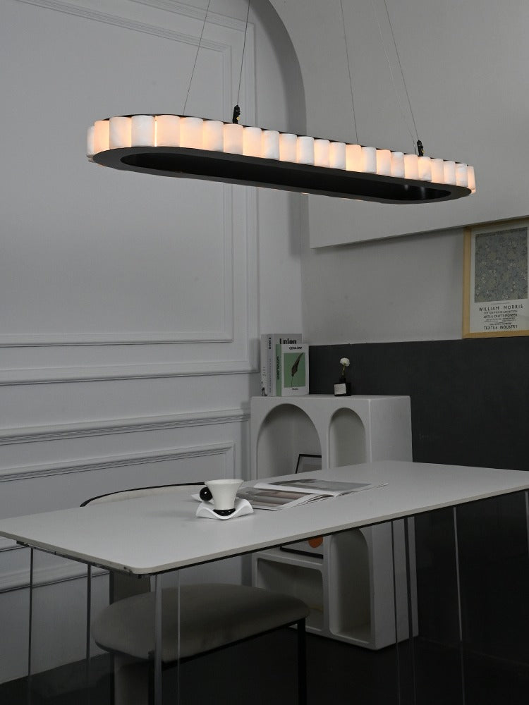 Modern Alabaster Linear Island Chandelier in Matte Black - 12 01-source-white-dining-room-linear-alabaster-chandelier