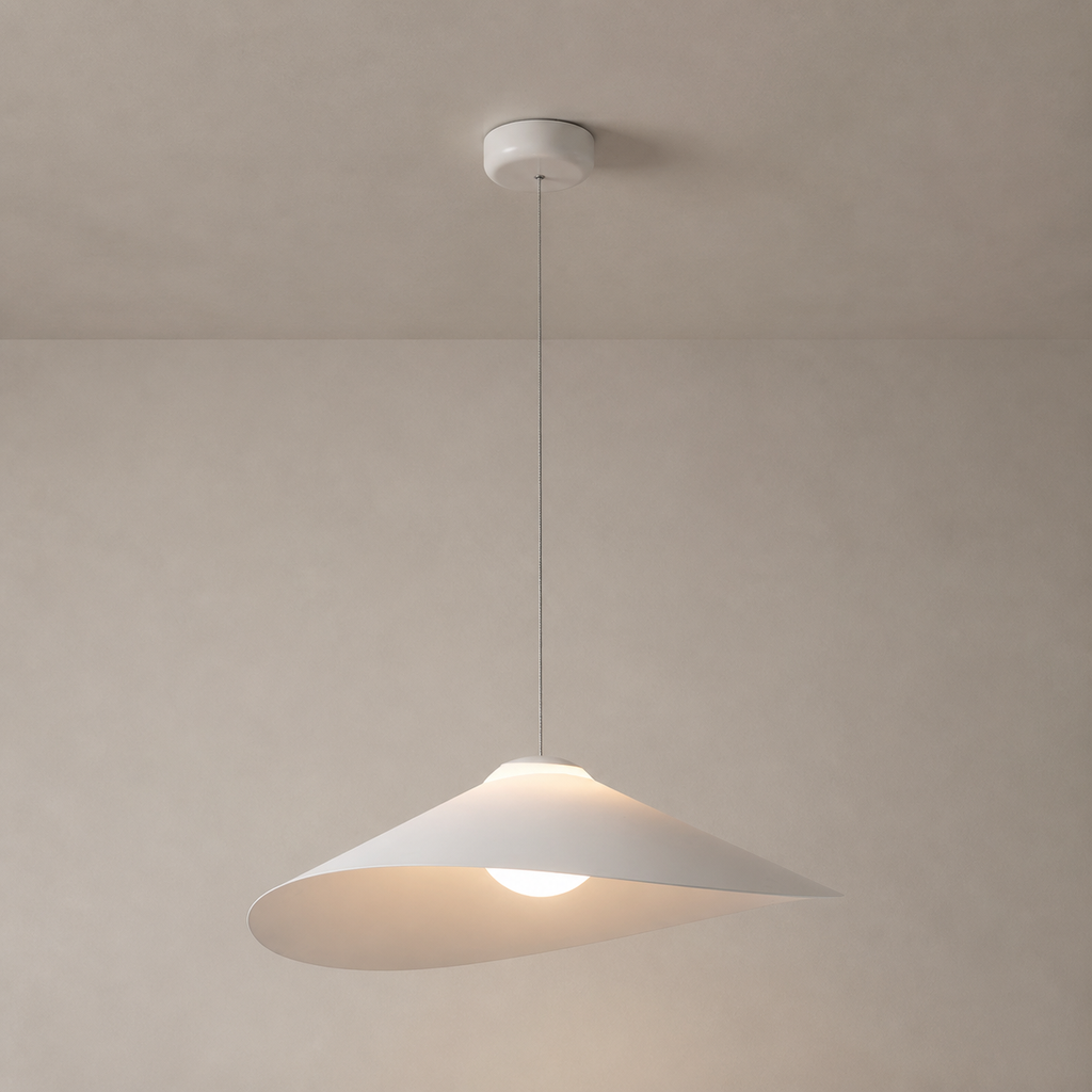 Velaire Sculptural Wing Pendant Light 50 cm clean product hero with complete ceiling canopy