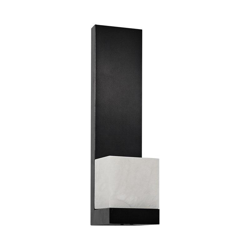 Modern Snowflake Alabaster Wall Sconce in Brushed Black - 01 01-white-background-brushed-black-snowflake-alabaster-wall-sconce