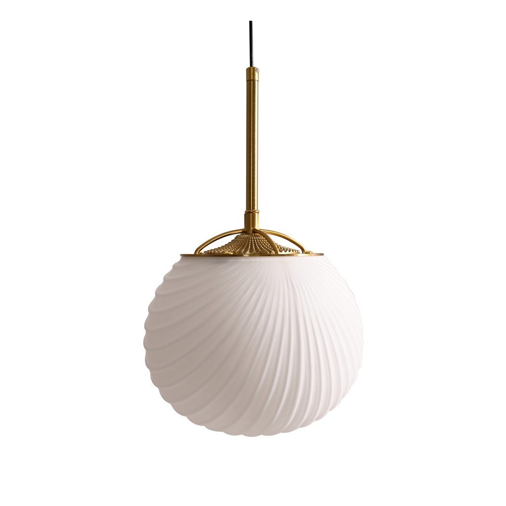 Modern Ribbed Glass Globe Pendant Light - 11 01-white-background-image