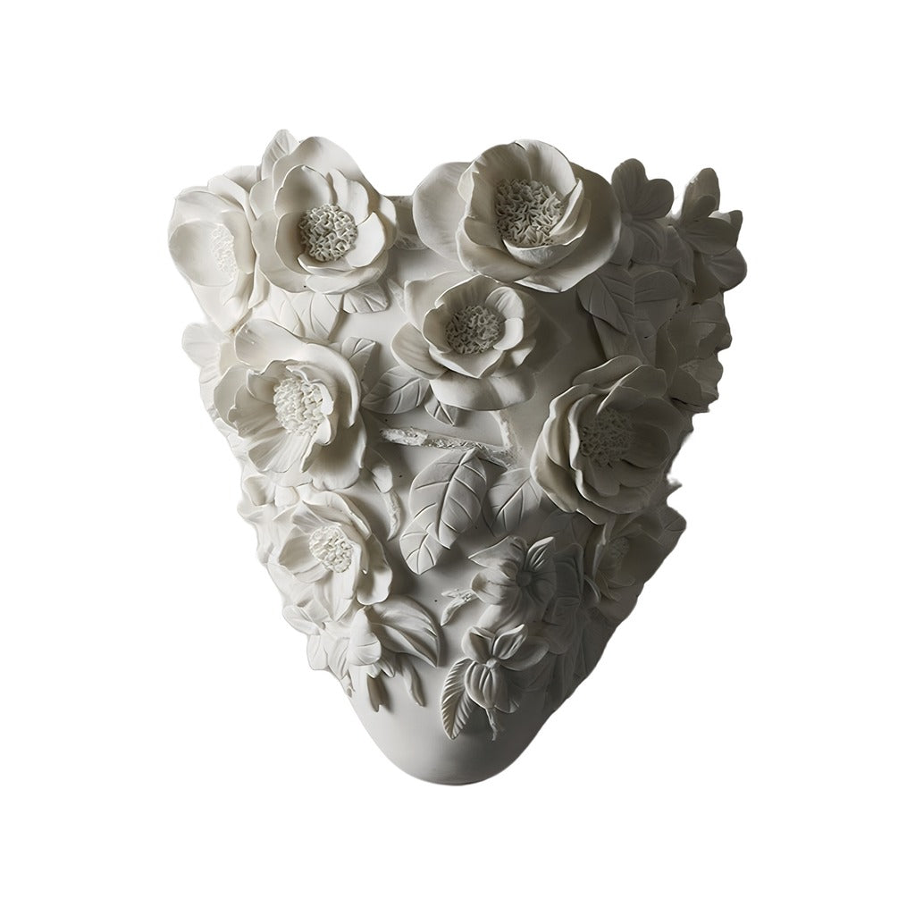 Modern Floral Relief Wall Sconce - 12 01-white-background-image