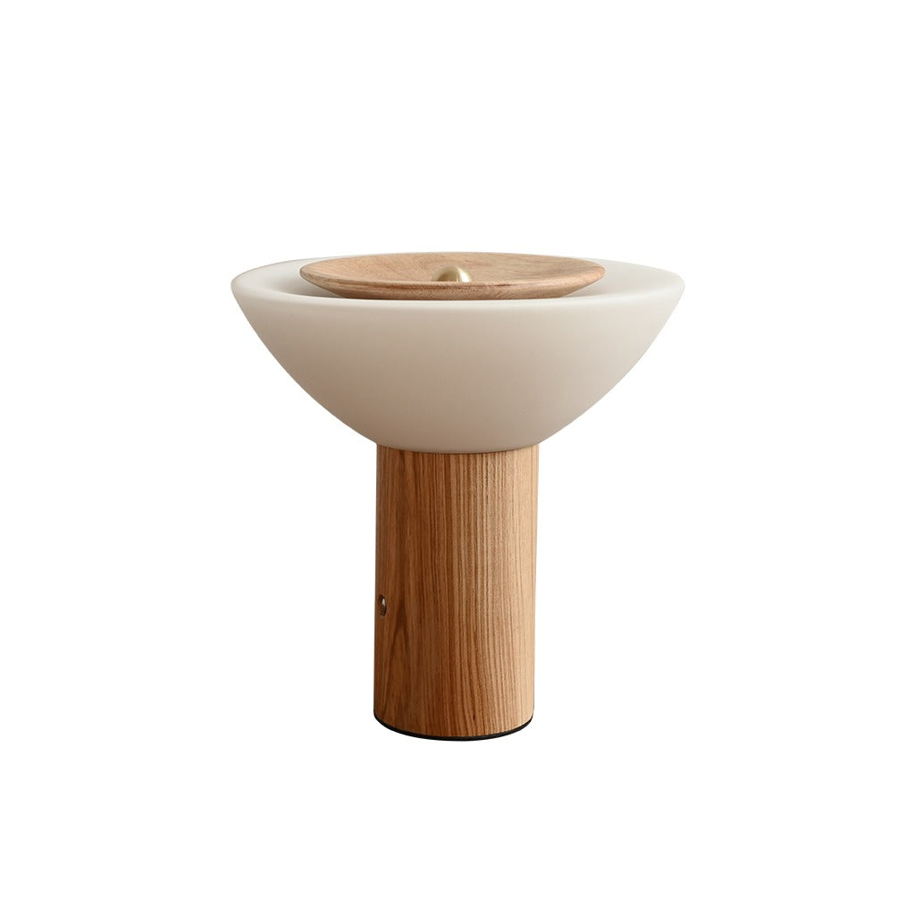Modern Wood Bowl Table Lamp - 13 01-white-background-image