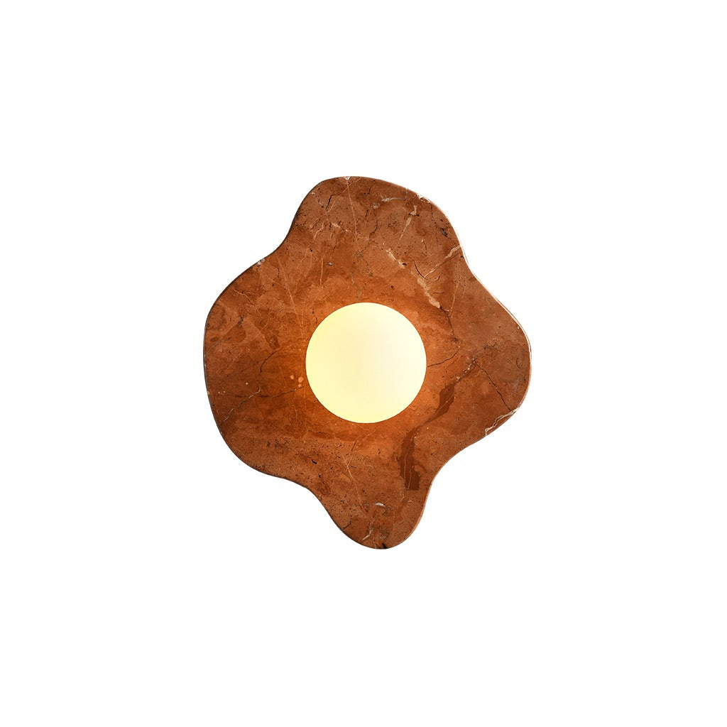 Modern Four-Lobed Stone Wall Sconce - 16 01-white-background-image
