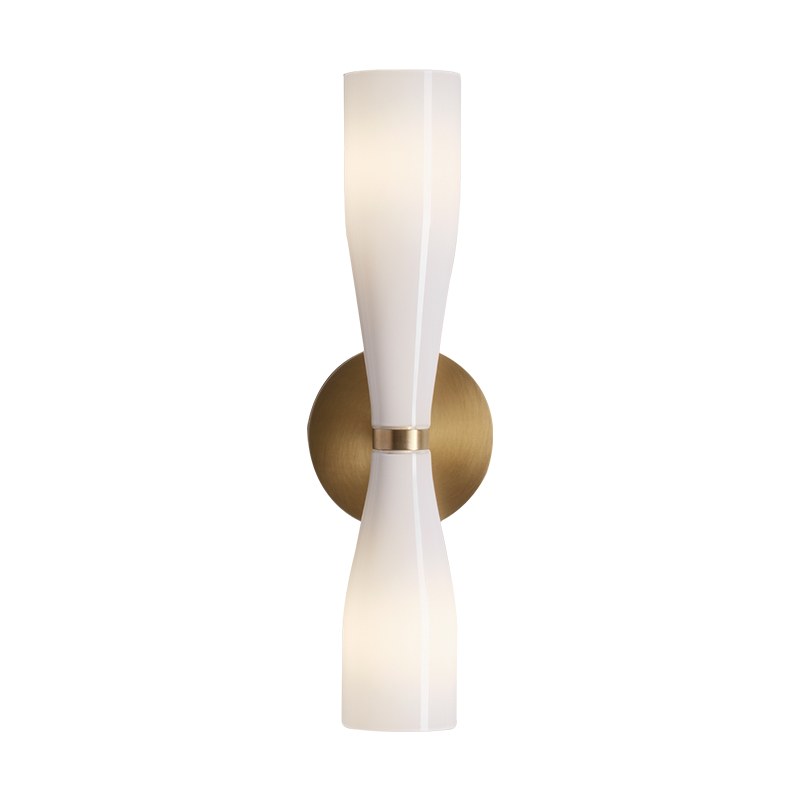 Modern Milky Glass Hourglass Wall Sconce - 01 01-white-background-milky-glass-hourglass-wall-sconce-natural-brass