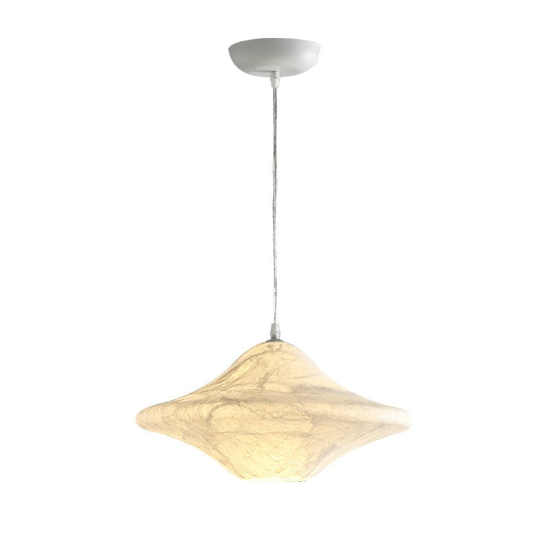 Handmade Mulberry Silk Saucer Pendant Light in White - 01 01-white-background-mulberry-silk-saucer-pendant-light